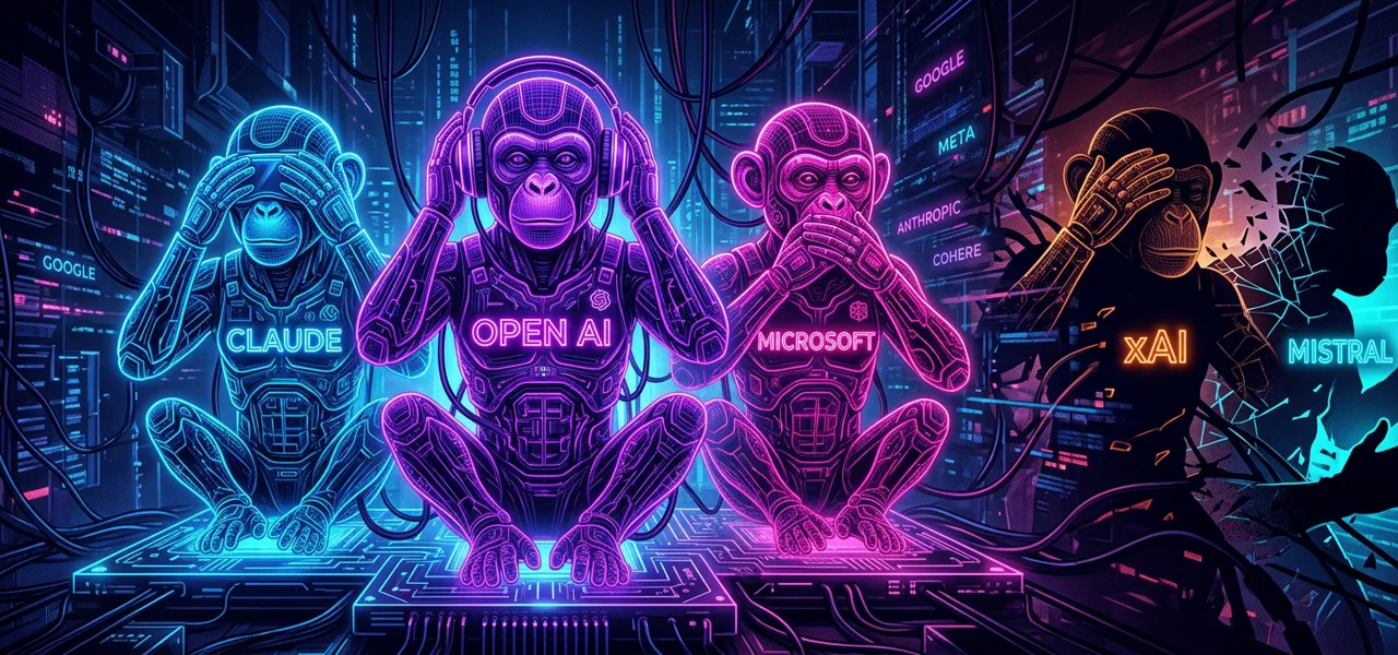 Ilustración abstracta de una caja fuerte corporativa semiabierta con datos energéticos escondidos dentro, en tonos cian y ámbar sobre fondo oscuro